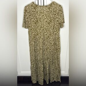 Zara Olive and White Floral midi dress